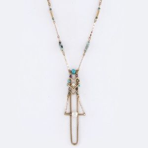 Multi beaded chain long necklace